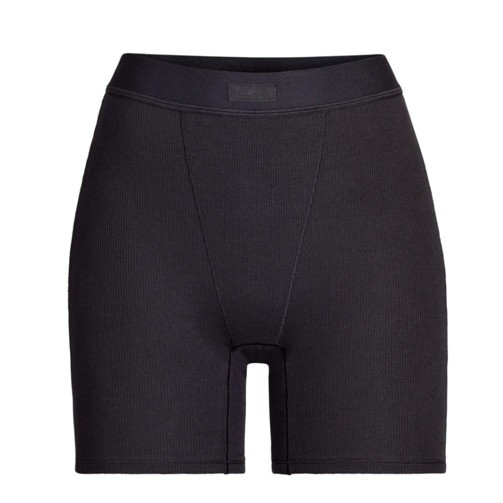 SKIMS Cotton Rib Boxer in Onyx